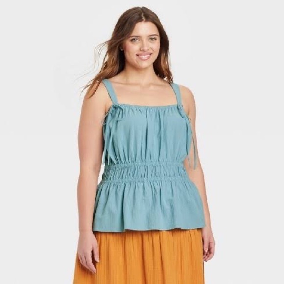 Universal Thread Tops - Universal threads blue Peplum Tank Top Size 2XL